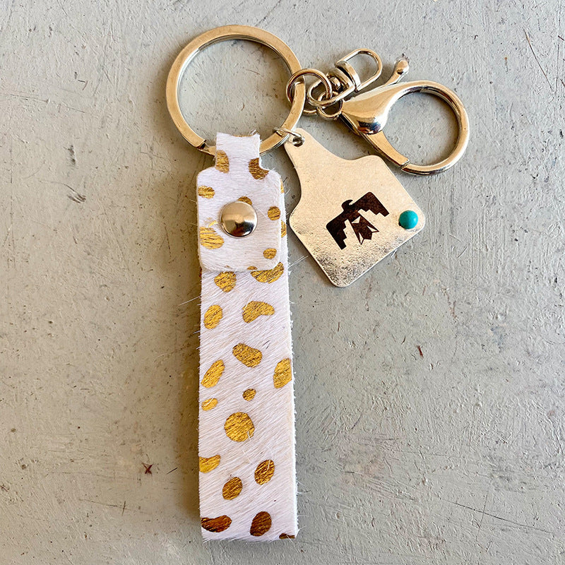 Genuine Leather Alloy Keychain - Premium Key chain from Trendsi - Just $12! Shop now at Handbags Specialist Headquarter