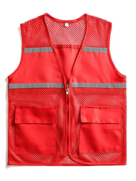 Men's Plus Size Mesh Zip Up Vest - Premium  from Trendsi - Just $36.66! Shop now at Handbags Specialist Headquarter