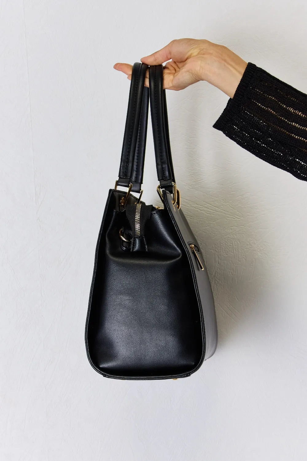 David Jones Texture PU Leather Handbag - Premium Handbags from Trendsi - Just $52.99! Shop now at Handbags Specialist Headquarter