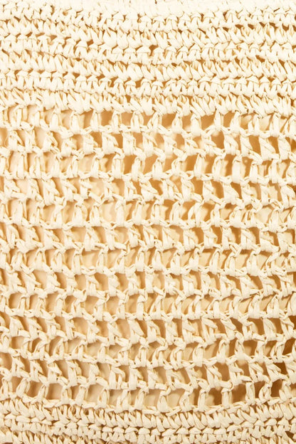 Fame Straw-Paper Crochet Tote Bag - Premium Tote Bag from Trendsi - Just $30.99! Shop now at Handbags Specialist Headquarter