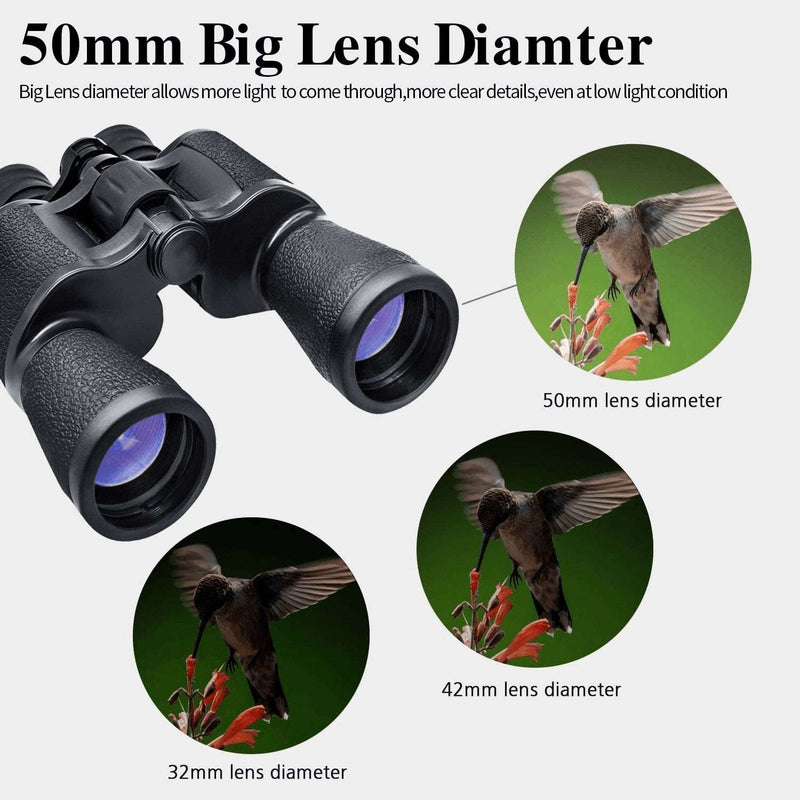 20X50 Binoculars for Adults，Hd Professional/Waterproof Binoculars with Low Light Night Vision，Durable & Clear BAK4 Prism FMC Lens Binoculars .Suitable for Outdoor Sports and Concert,Bird Watching. - Premium  from NvShen - Just $108.24! Shop now at Handbags Specialist Headquarter