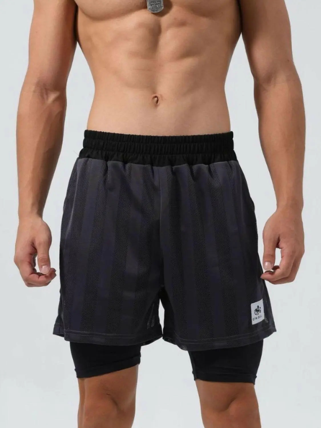 Men's Plus Size Elastic Waist Shorts.