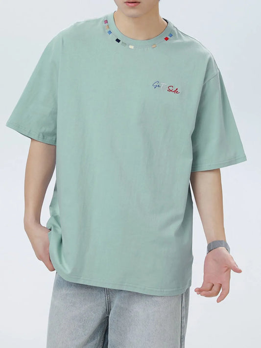 Men's Plus Size Round Neck Half Sleeve T-Shirt - Premium Men's T Shirt from Trendsi - Just $29.64! Shop now at Handbags Specialist Headquarter