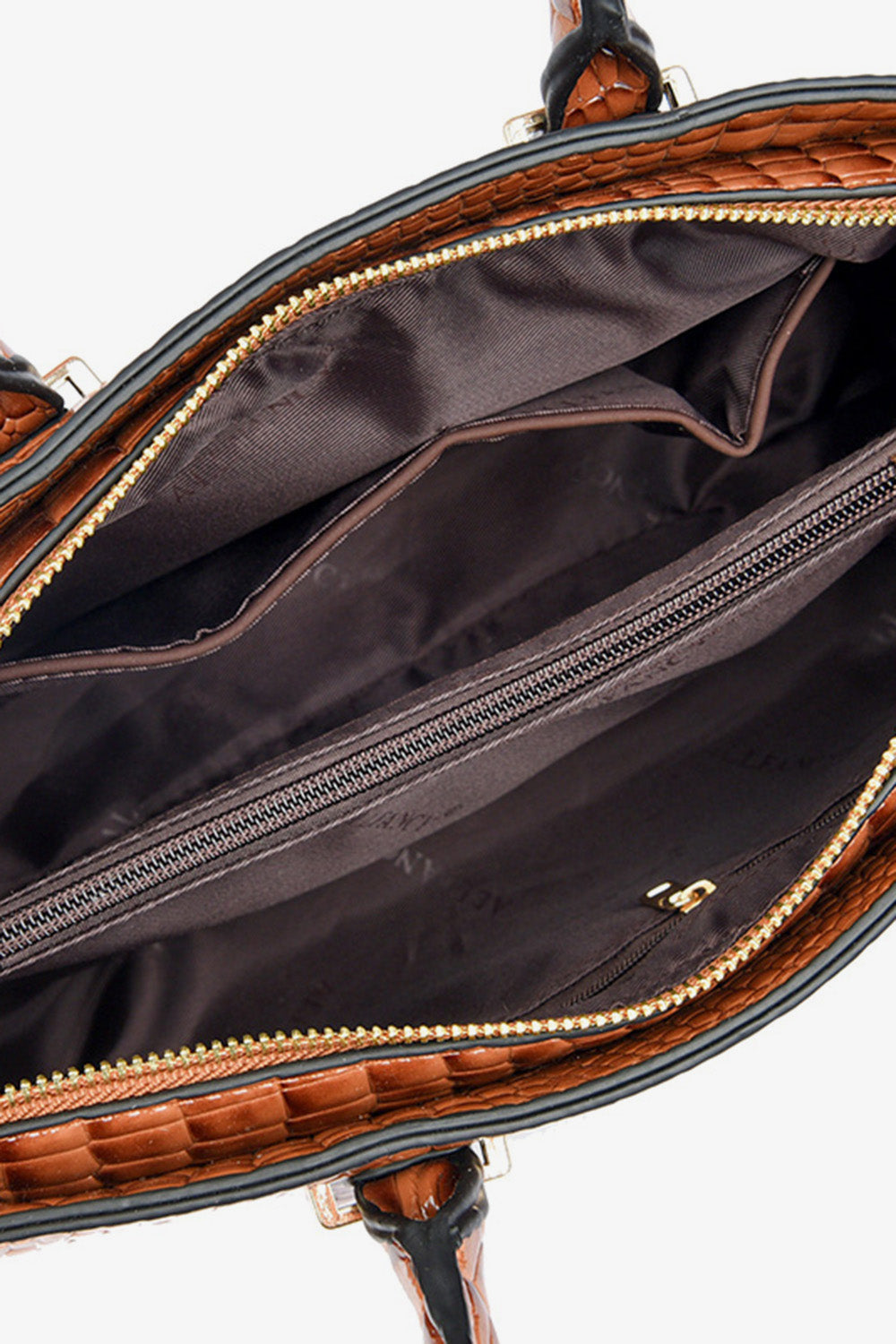 Textured PU Leather Handbag - Premium Handbags from Trendsi - Just $66.99! Shop now at Handbags Specialist Headquarter