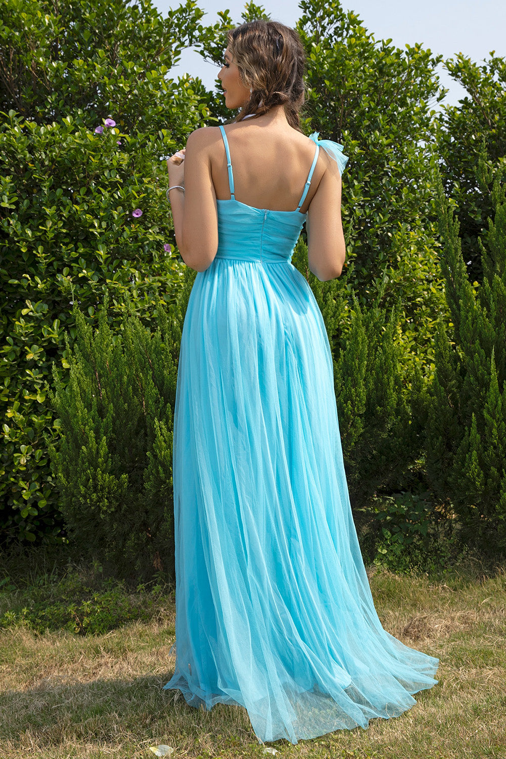 Asymmetrical Ruched Slit Dress - Premium Dresses from Trendsi - Just $54.99! Shop now at Handbags Specialist Headquarter