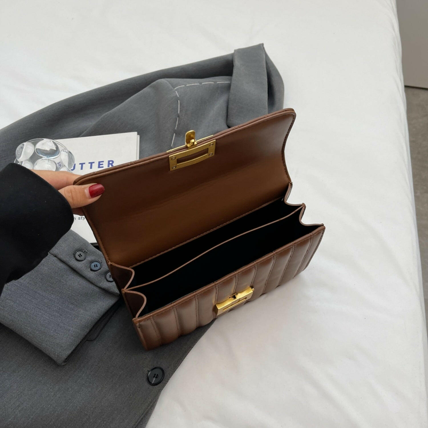PU Leather Crossbody Bag.