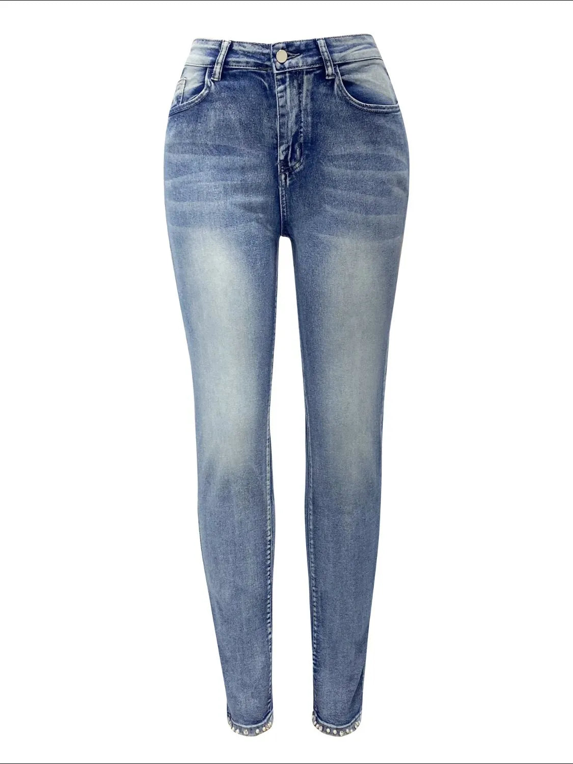 Rhinestone Butterfly Jeans with Pockets - Premium Women / Jeans & Denim from Trendsi - Just $35.10! Shop now at Handbags Specialist Headquarter