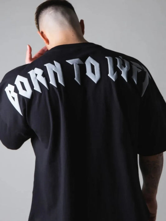 Men's Plus Size Letter Round Neck Half Sleeve T-Shirt - Premium Men's T Shirt from Trendsi - Just $21.74! Shop now at Handbags Specialist Headquarter