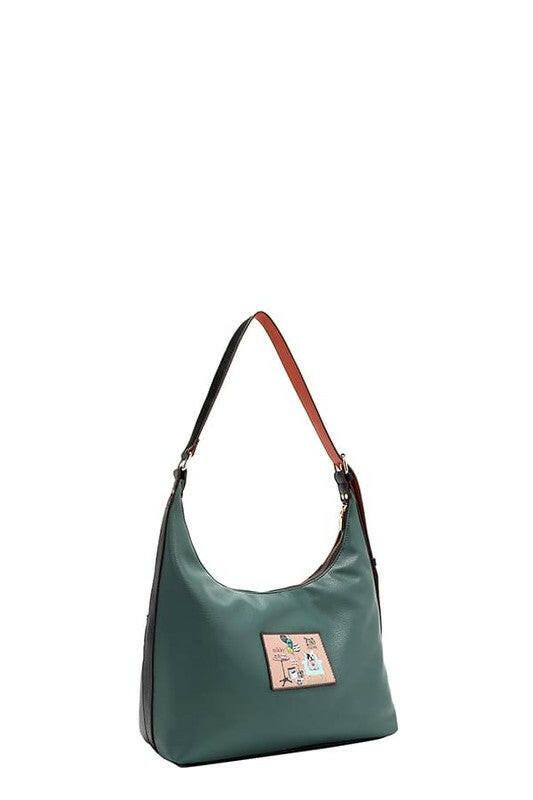 Nicole Lee USA Party King Shoulder Bag with 2 Accessory Pockets Front.
