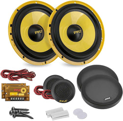 2Way Custom Component Speaker System 6.5” 400 Watt Component with Electroplated Plastic Basket, Butyl Rubber Surround & 40 Oz Magnet Structure Wire Installation Hardware Set Included Pyle PLG6C - Premium  from Pyle - Just $86.32! Shop now at Handbags Specialist Headquarter