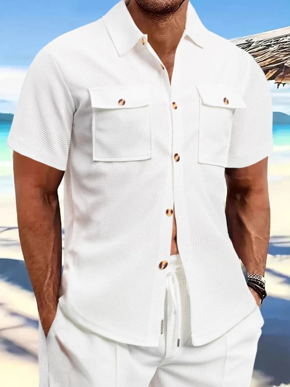 Men's Full Size Button Down Short Sleeve Shirt Plus Size - Premium Men's Shirt's from Trendsi - Just $30.50! Shop now at Handbags Specialist Headquarter