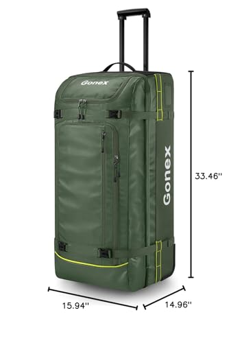Gonex 70L Wheeled Duffle - Olive Green Travel Bag
