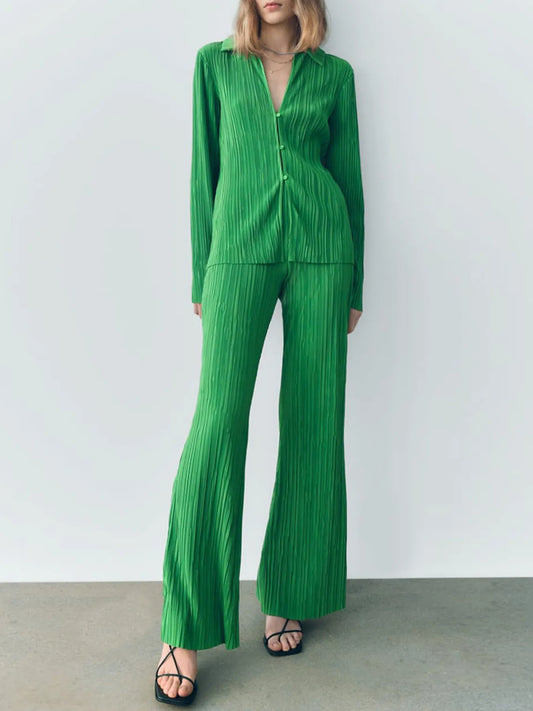 Texture Long Sleeve Top and Pants Lounge Set - Premium Sleepwear from Trendsi - Just $54.99! Shop now at Handbags Specialist Headquarter