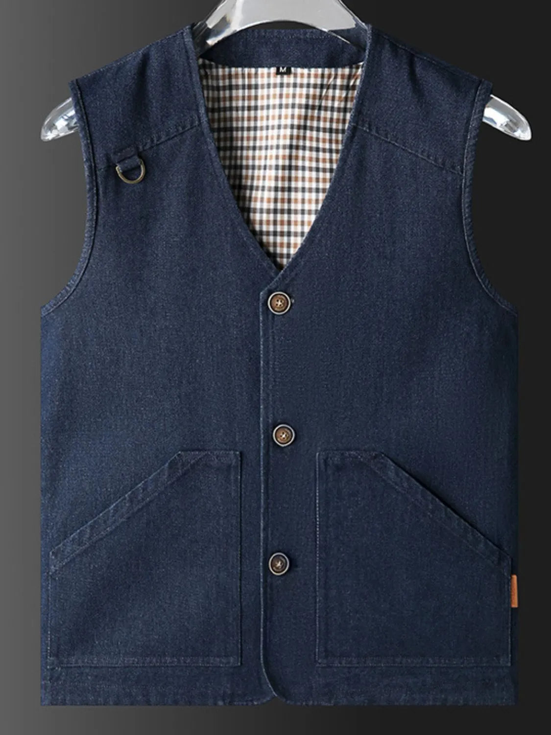 Men's Plus Size Button Up Vest - Premium  from Trendsi - Just $43.74! Shop now at Handbags Specialist Headquarter