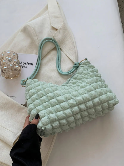 Quilted Bubble Textured Shoulder Bag.