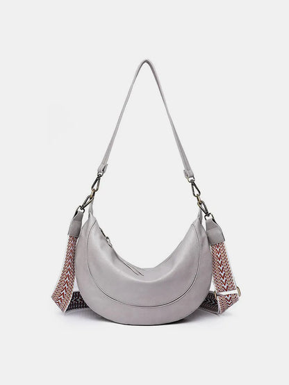 PU Leather Removable Strap Crossbody Bag - Premium Crossbody Bag from Trendsi - Just $47.99! Shop now at Handbags Specialist Headquarter