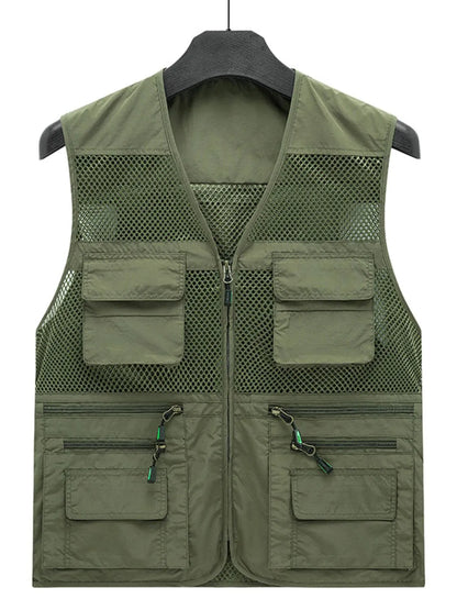 Men's Plus Size Zip Up Mesh Vest - Premium  from Trendsi - Just $45.32! Shop now at Handbags Specialist Headquarter