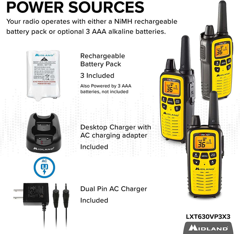 36 Channel FRS Two-Way Radio - Long Range Walkie Talkie, 121 Privacy Codes, NOAA Weather Scan + Alert (Yellow/Black, 3-Pack) - Premium CB RADIOS from Visit the Midland Store - Just $95.99! Shop now at Handbags Specialist Headquarter
