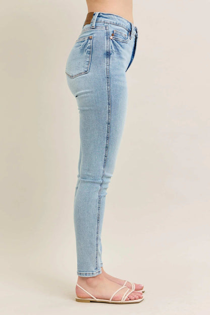 Judy Blue Full Size Mr Tummy Control Vintage Wash Skinny Jeans Plus Size - Premium Women / Jeans & Denim from Trendsi - Just $64.99! Shop now at Handbags Specialist Headquarter