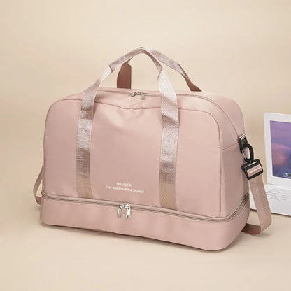 Detachable Strap Nylon Oversize Travel Bag - Premium travel-bag from Trendsi - Just $39.99! Shop now at Handbags Specialist Headquarter
