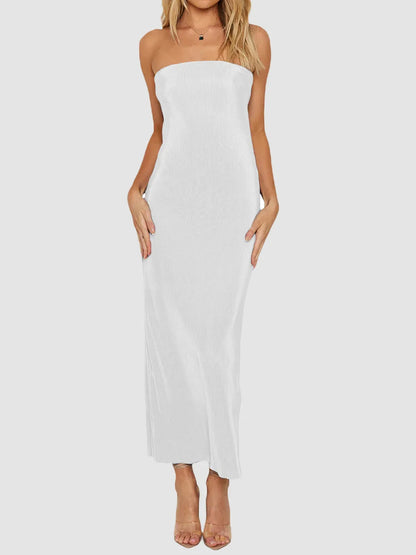 Lace-Up Back Tube Maxi Dress - Premium Maxi Dress from Trendsi - Just $29.99! Shop now at Handbags Specialist Headquarter