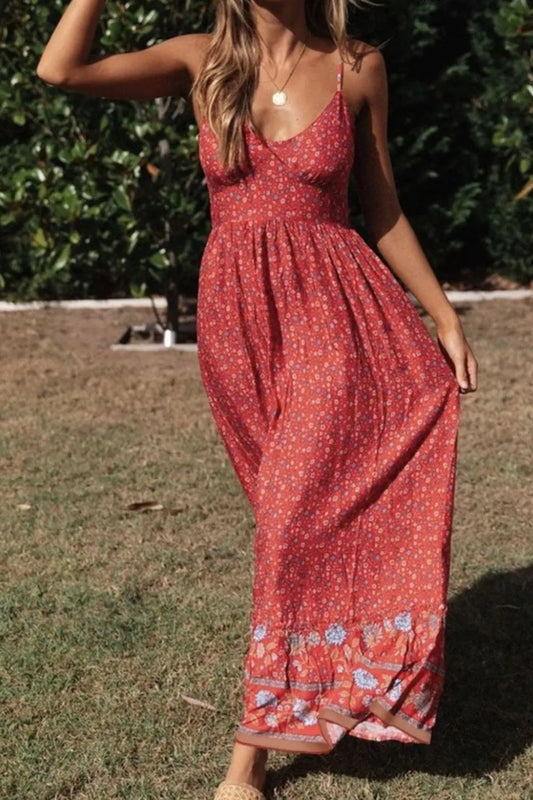 Printed Maxi Cami Dress - Premium Maxi Dress from Trendsi - Just $29.99! Shop now at Handbags Specialist Headquarter