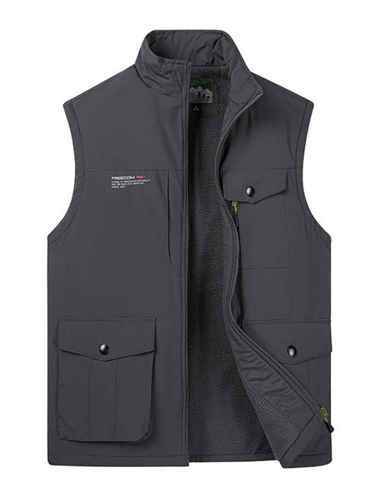 Men's Plus Size Zip Up Vest - Premium  from Trendsi - Just $52.70! Shop now at Handbags Specialist Headquarter
