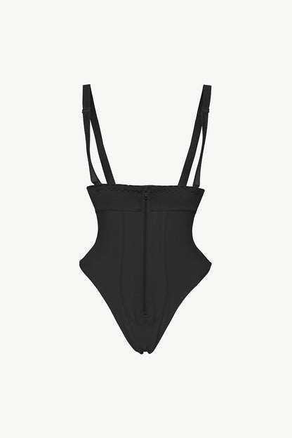 Full Size Adjustable Strap Zip-Up Shaping Bodysuit - Premium Bottoms from Trendsi - Just $36.99! Shop now at Handbags Specialist Headquarter