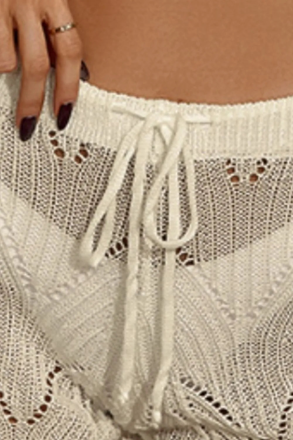 Drawstring Cutout Swim Shorts - Premium Bottoms from Trendsi - Just $19! Shop now at Handbags Specialist Headquarter