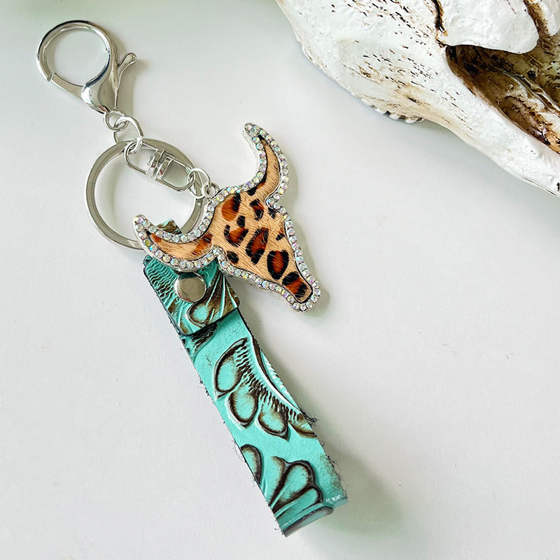 Rhinestone Bull Keychain - Premium Key chain from Trendsi - Just $11! Shop now at Handbags Specialist Headquarter