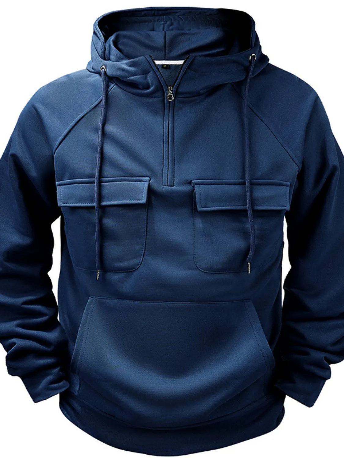 Men's Full Size Drawstring Long Sleeve Hoodie Plus Size - Premium Men's Sweatshirts from Trendsi - Just $51.40! Shop now at Handbags Specialist Headquarter