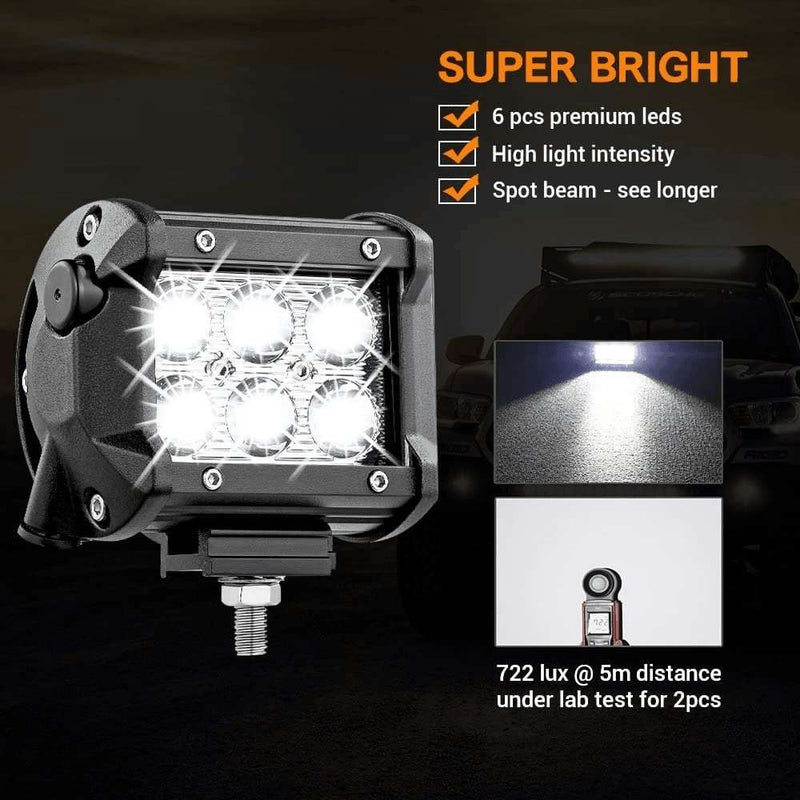 4 Inch Truck Led Lights, 18W LED Fog Lights with Breather LED Spot Lights for Tractors Jeep Car ATV UTV Boats off Road Small Light Bar LED Work Lights 2Pcs - Premium  from Barnoso - Just $294.58! Shop now at Handbags Specialist Headquarter