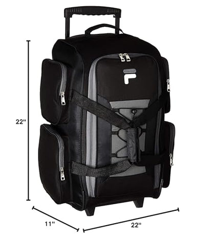 Fila 22 UltraLite Black Rolling Duffel Bag