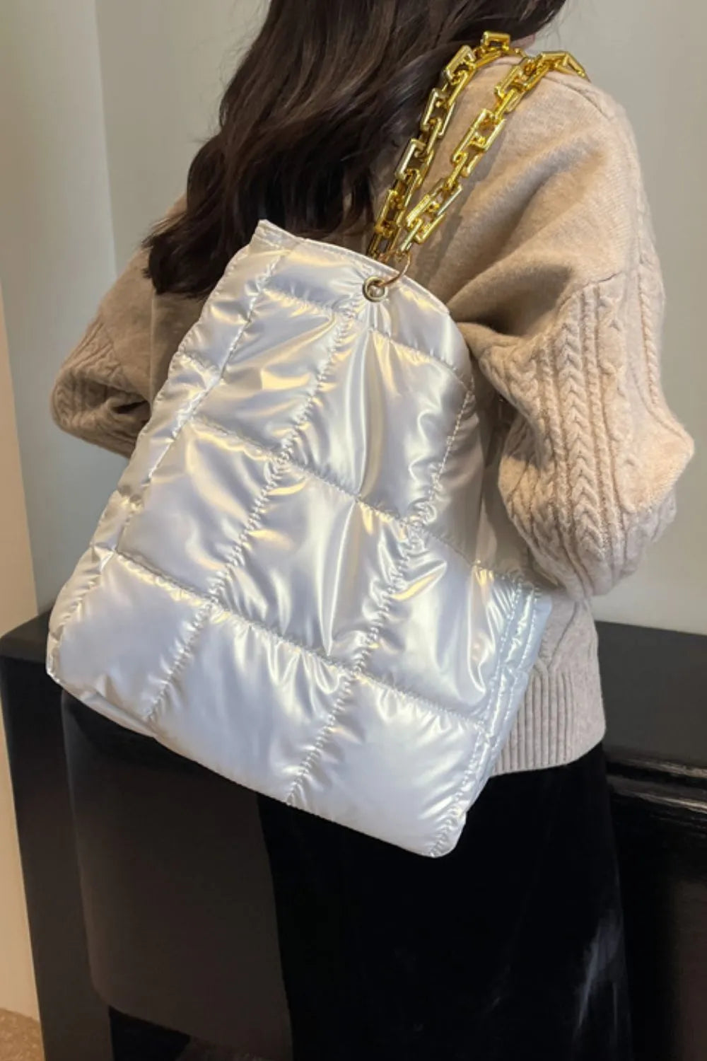 Bubble Texture Chain Handbag - Premium handbags from Trendsi - Just $19.99! Shop now at Handbags Specialist Headquarter