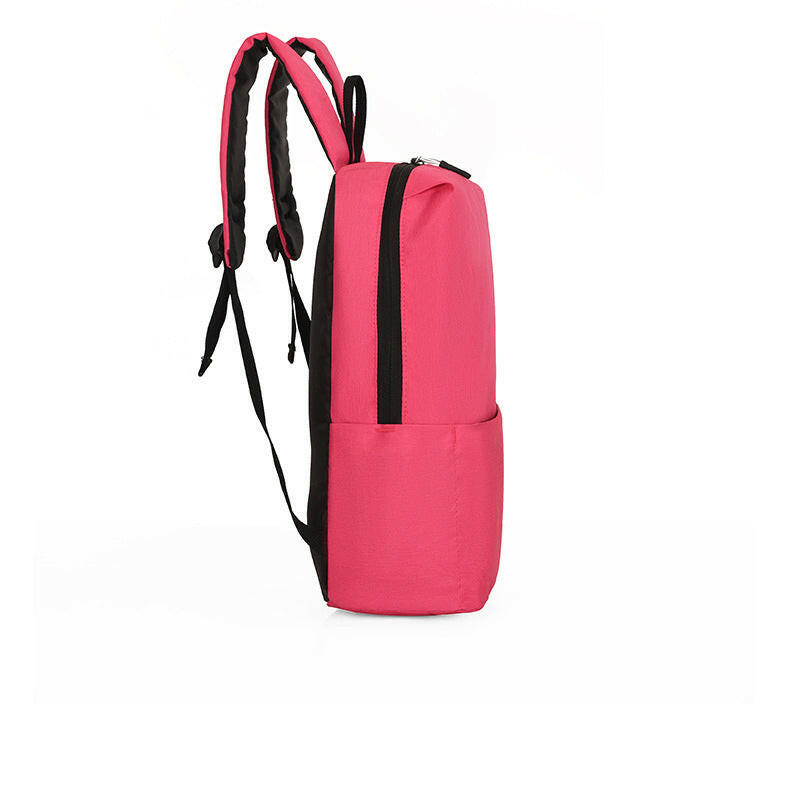 Solid Color Nylon Backpack Bag.