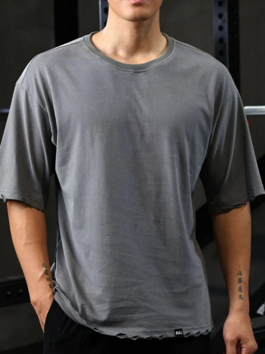 Men's Plus Size Round Neck Half Sleeve T-Shirt - Premium Men's T Shirt from Trendsi - Just $25.82! Shop now at Handbags Specialist Headquarter