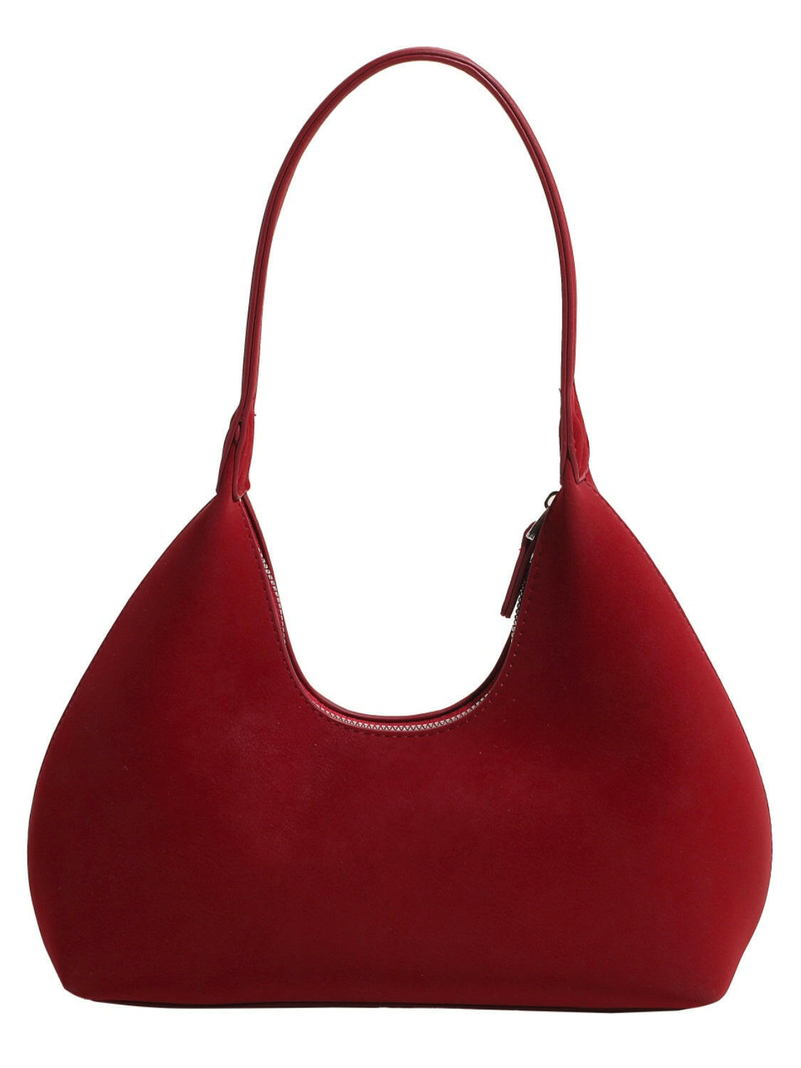 Suede Shoulder Bag with Zip.