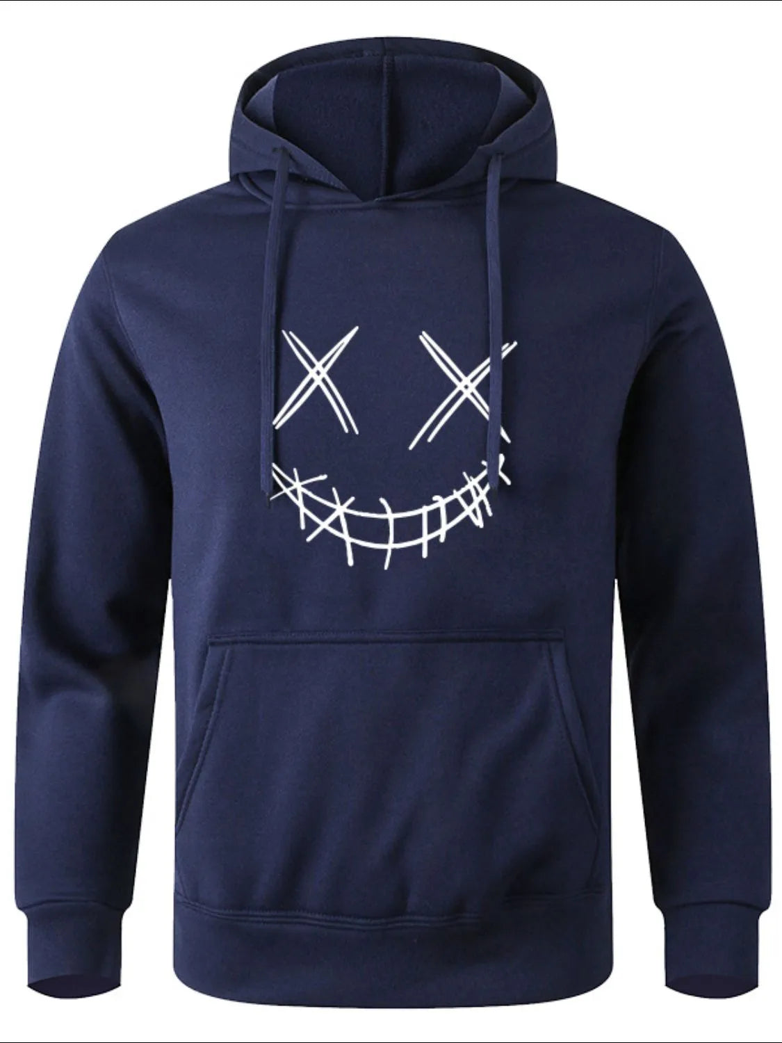 Men's Full Size Drawstring Graphic Long Sleeve Hoodie Plus Size - Premium Men's Sweatshirts from Trendsi - Just $22.56! Shop now at Handbags Specialist Headquarter