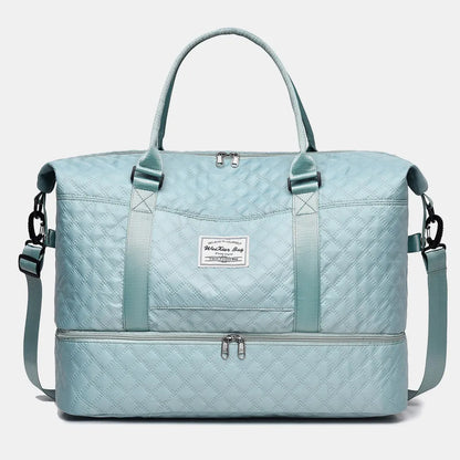 Diamond Grid Oxford Cloth Oversize Travel Bag - Premium travel-bag from Trendsi - Just $44.99! Shop now at Handbags Specialist Headquarter