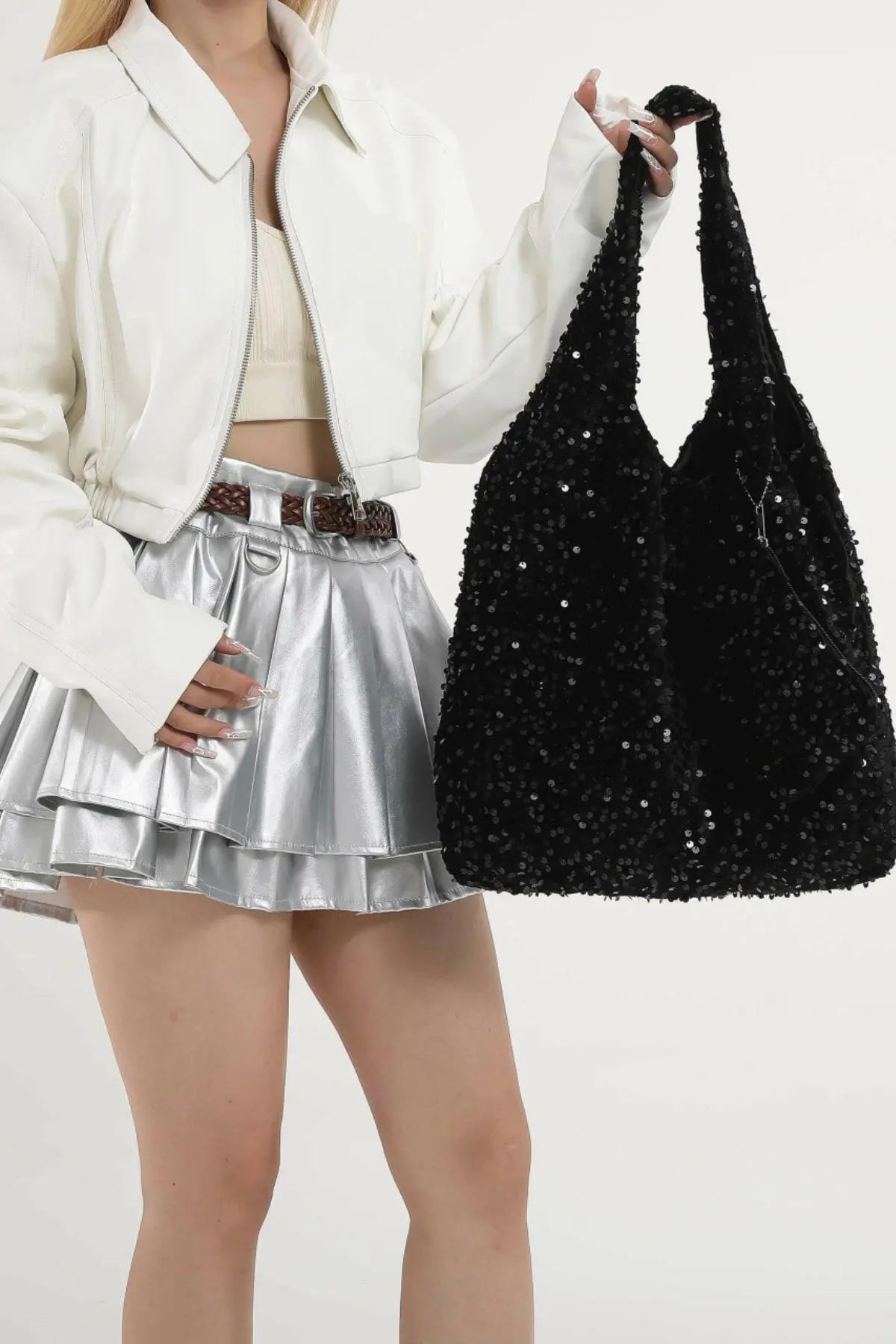 Sequin Polyester Handbag.