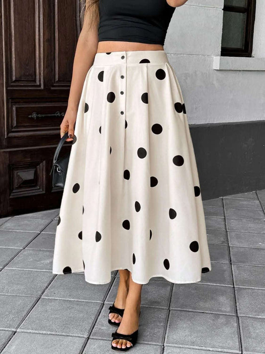 Polka Dot Skirt - Premium Skirts from Trendsi - Just $33.99! Shop now at Handbags Specialist Headquarter