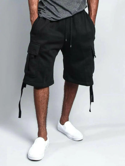 Men's Full Size Drawstring Shorts with Pockets Plus Size.