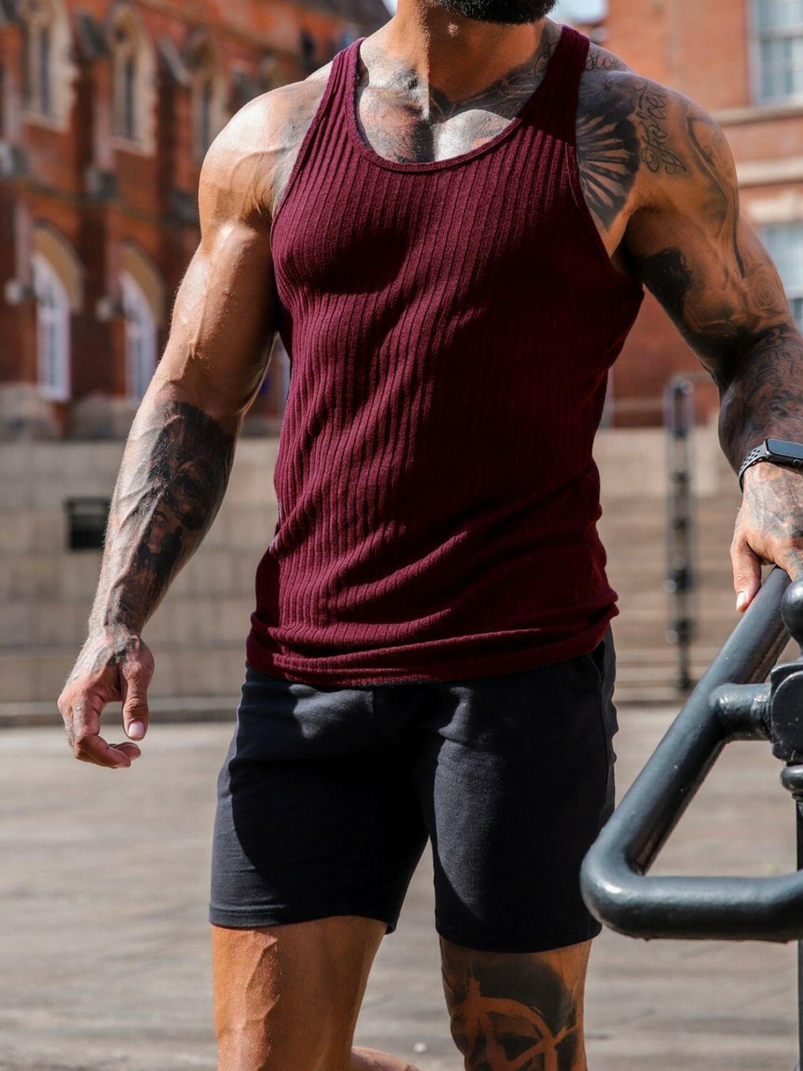 Men's Plus Size Round Neck Tank.