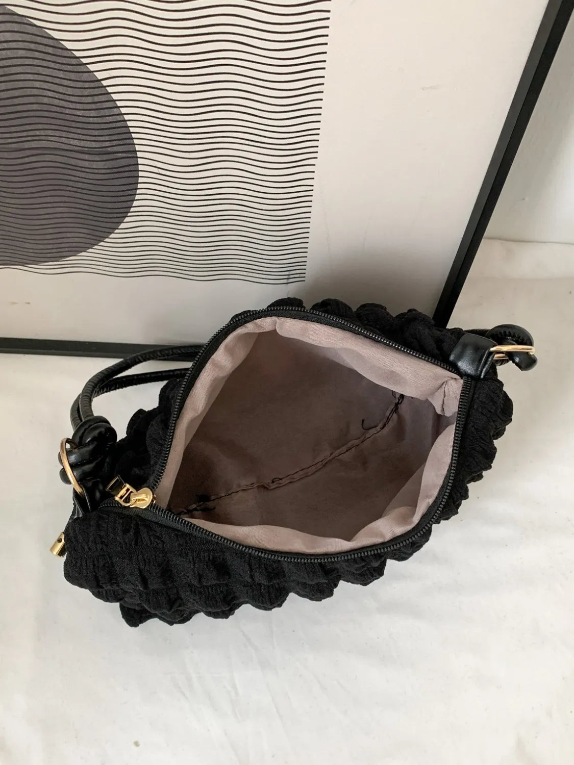 Quilted Bubble Textured Shoulder Bag.