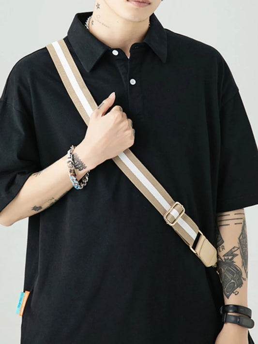 Men's Full Size Collared Neck Half Sleeve Polo Plus Size - Premium Men's T Shirt from Trendsi - Just $41.62! Shop now at Handbags Specialist Headquarter