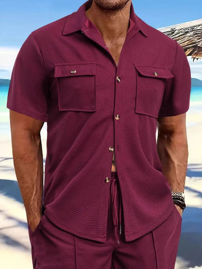 Men's Full Size Button Down Short Sleeve Shirt Plus Size - Premium Men's Shirt's from Trendsi - Just $30.50! Shop now at Handbags Specialist Headquarter