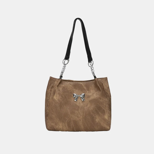 Bow Polyester Medium Tote Bag - Premium Tote Bag from Trendsi - Just $39.99! Shop now at Handbags Specialist Headquarter