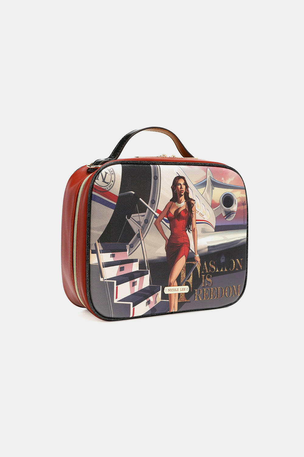 Nicole Lee USA Printed Handbag with Three Pouches.