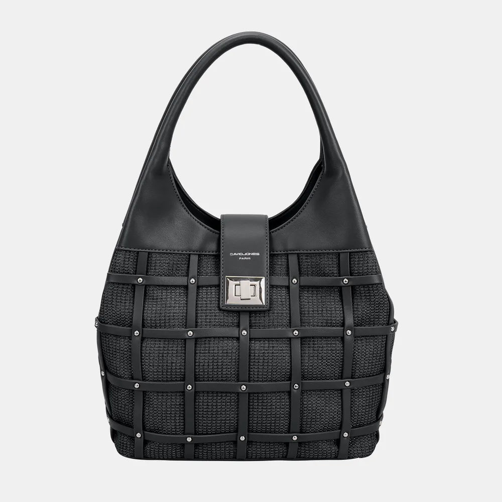 Stylish David Jones Rivet Decor Handbag - Trendsi - Premium Handbags from Trendsi - Just $44.99! Shop now at Handbags Specialist Headquarter