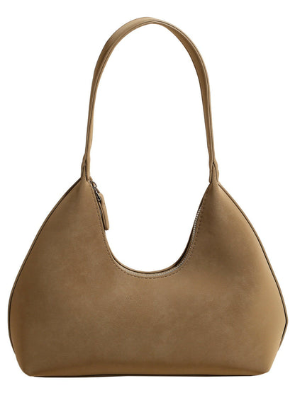 Suede Shoulder Bag with Zip.